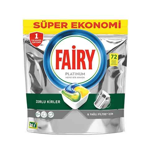 تصویر  قرص ماشین ظرفشویی فیری مدل پلاتینیوم بسته 72 عددی