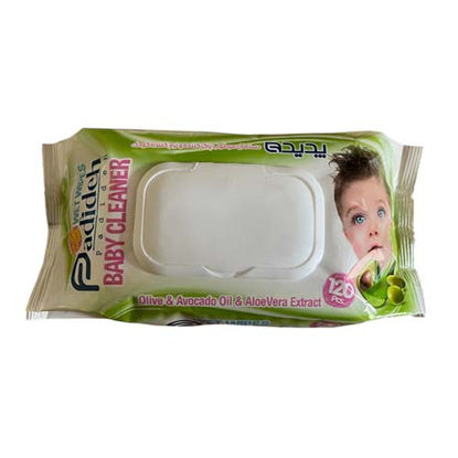 تصویر  دستمال مرطوب کودک پدیده زیتون و آووکادو بسته 120 عددی