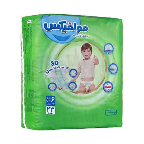 تصویر  پوشک مولفیکس سایز 6 بسته 24 عددی