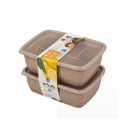 تصویر  ظرف فريزری 2 قلو پلی ياس ظرفیت 1 لیتر قهوه‌ای