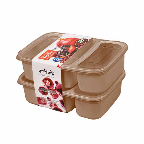 تصویر  ظرف فريزری 2 قلو دو قسمتی پلی ياس ظرفیت 900 میلی لیتر قهوه‌ای