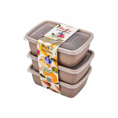 تصویر  ظرف فريزری 3 قلو پلی ياس ظرفیت 500 میلی لیتر قهوه‌ای