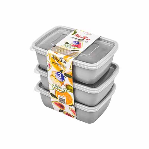 تصویر  ظرف فريزری 3 قلو پلی ياس ظرفیت 500 میلی لیتر طوسی