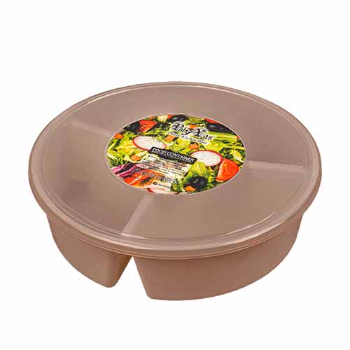 تصویر  ظرف فریزری سه قسمتی پلی یاس ظرفیت 1.2 لیتر قهوه‌ای