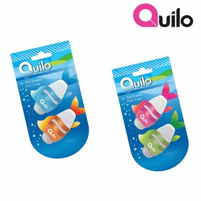 تصویر  پاک کن کوییلو آلمانی دو تایی طرح ماهی Quilo fish