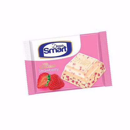 شکلات سفید با تکه های توت فرنگی و طعم خامه شیرین عسل دریم اسمارت 50g