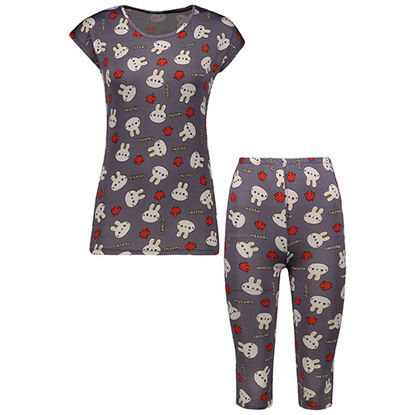 تصویر  ست تاپ و شلوار برمودا فیلی طرح سویتی کد 501