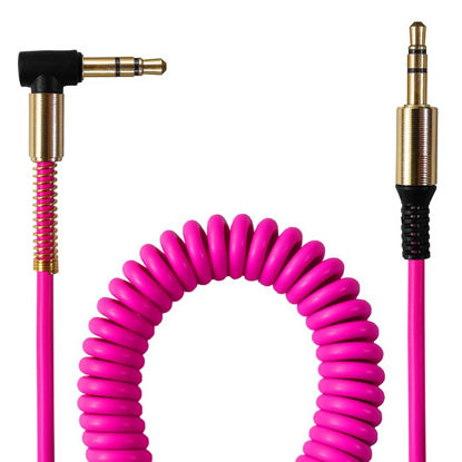 تصویر  کابل AUX ریمکس مدل فنری طول 1.8 متر رنگ صورتی