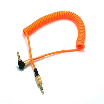 تصویر  کابل AUX ریمکس مدل فنری طول 1.8 متر رنگ نارنجی