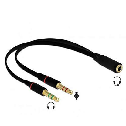 تصویر  تبدیل 1 به 2 صدا هدفون و میکروفون