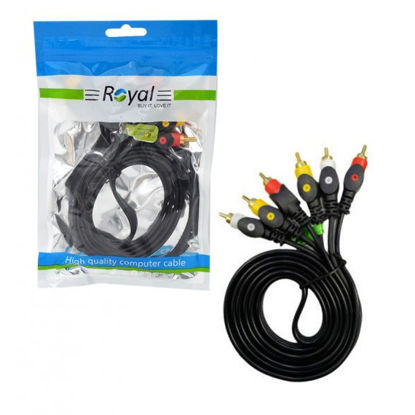 تصویر  کابل 3 به 3 صدا و تصویر 1.5 متری رویال (Royal)