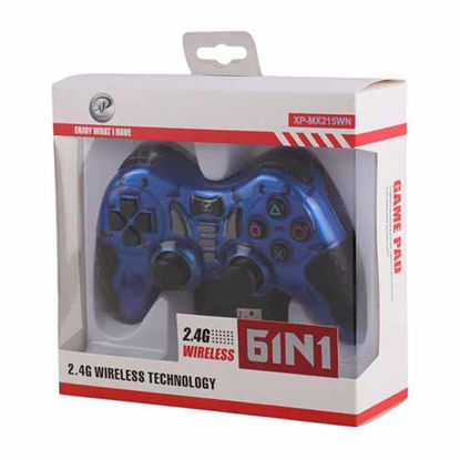 تصویر  دسته بازی بی سیم ایکس پی پروداکت مدل MX215W آبی