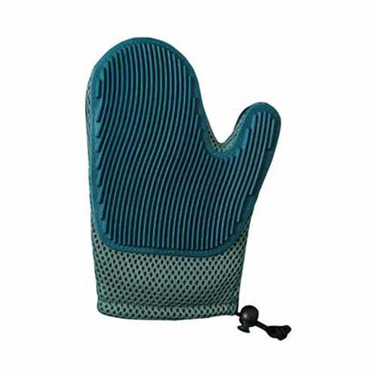 تصویر  دستکش پرزگیر دوطرفه سگ و گربه بایو موزارا سبز تیره