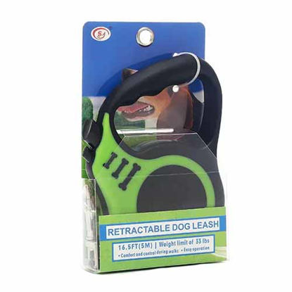 تصویر  بند قلاده سگ و گربه طول 5 متری سبز