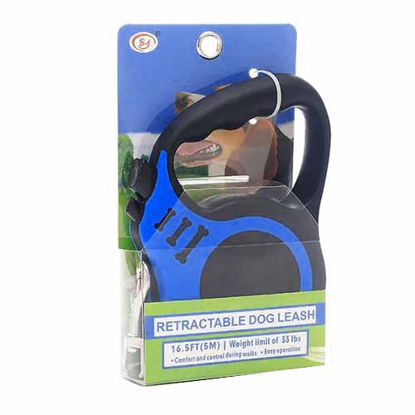 تصویر  بند قلاده سگ و گربه طول 5 متری آبی تیره