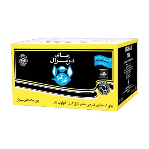 تصویر  چای سیاه کیسه ای معطر انولوپ دار دوغزال بسته 100 عددی